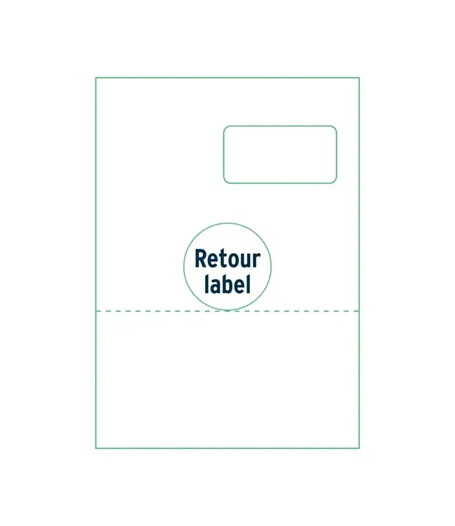 Westland Verpakkingen Zelfklevende printeretiketten op A4,  90 x 45 mm Retour, (1)