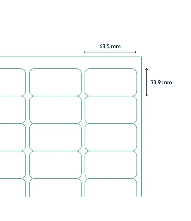 Westland Verpakkingen Zelfklevende printeretiketten op A4,  63,5×33,9 mm, (24)