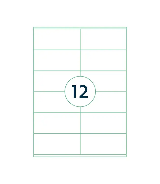 Westland Verpakkingen Zelfklevende printeretiketten op A4, 105 x 48 mm, (12)