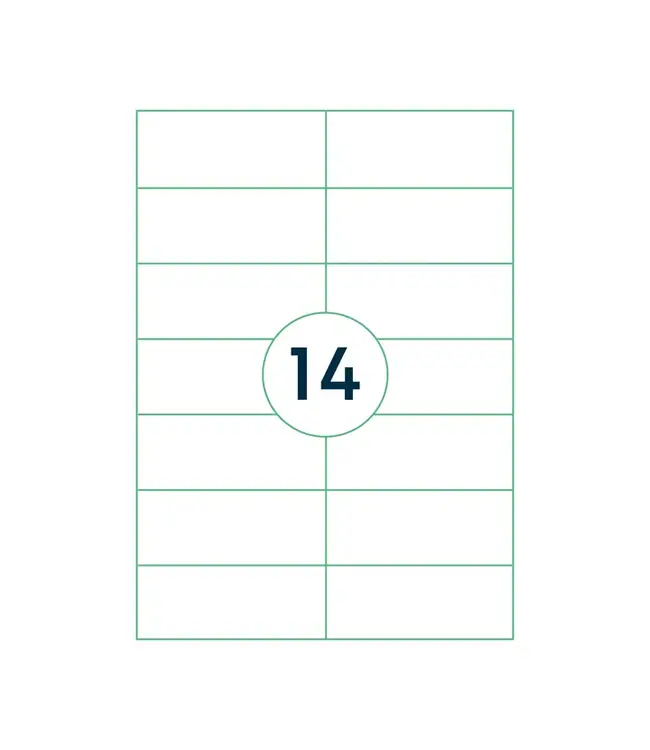 Westland Verpakkingen Zelfklevende Transparante printeretiketten op A4,  105 x 42,4 mm , (14)
