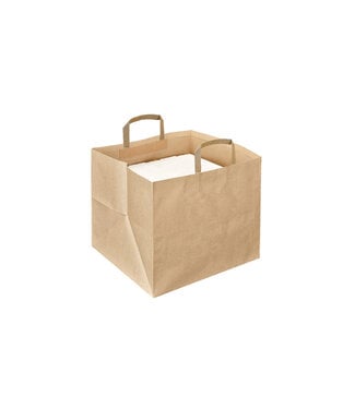 Kraft paper block bottom bag 36+31.5x36cm brown