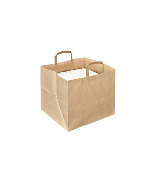 Kraft papieren blokbodemtas 36+31,5x36cm bruin