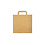 Kraft paper block bottom bag 36+31.5x36cm brown, flat handle