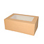 Cakebox, brown kraft, 21x14x9 cm , with window