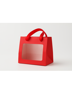 Westland Verpakkingen Cadeautas met PET-venster Rood – 18×11×13,5 cm