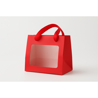 Westland Verpakkingen Cadeautas met PET-venster Rood – 18×11×13,5 cm