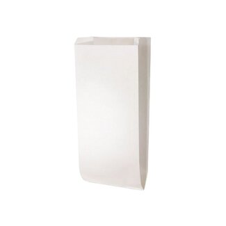 Papieren snackzakken 3 pond wit 16x35,5+2x5 cm