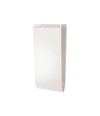 Papieren snackzakken 3 pond wit 16x35,5+2x5 cm