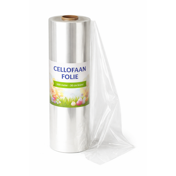 Clear cellophane wrapping film roll 30cm x 500m – professional gift and confectionery packaging film