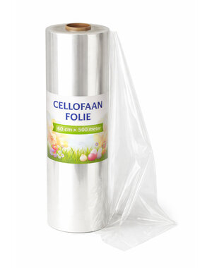  Cellofaanfolie rol 60cm x 500m transparant