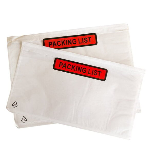 packing list envelopes 225x122mm, printed