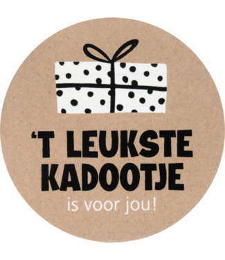 Gift label “the nicest little gift is for you” round 50mm – 200 pcs
