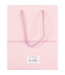 Papieren draagtas pastel roze 18x10x23cm FSC – embossed – met koord – 10 stuks
