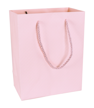 Pastel pink paper carrier bag 18x10x23cm FSC – 10 pcs