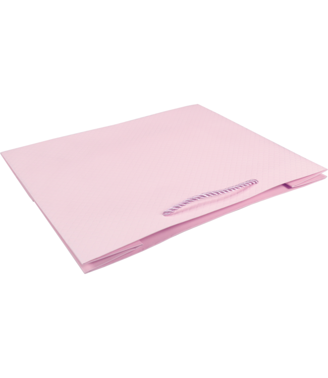 Pastel pink paper carrier bag 26x12x32cm FSC – embossed – with cord handles – 10 pcs