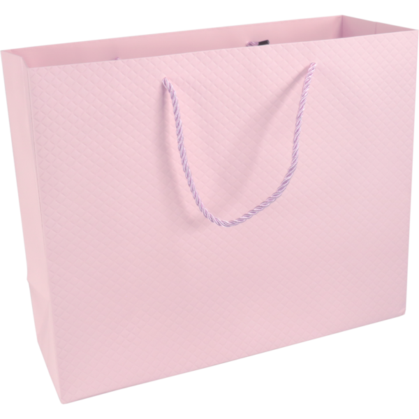 Papieren draagtas pastel roze 26x12x32cm FSC – embossed – met koord – 10 stuks