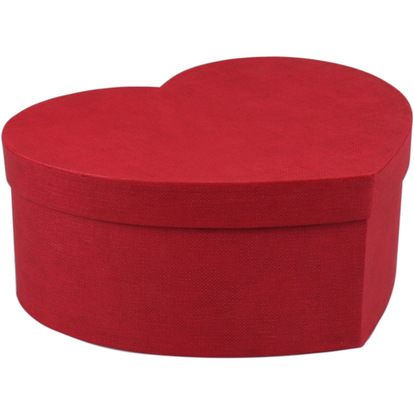 Geschenkdoos hartvorm 20x25x10cm rood – karton – luxe structuur – zonder polymeer – per stuk