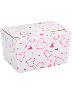  Ballotin Hearts white 150g 89x60x55mm – 50 pcs