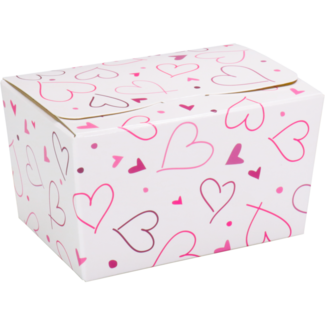 Ballotin Hearts wit 150gr 89x60x55mm – 50 stuks