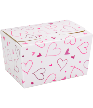 Ballotin Hearts white 150g 89x60x55mm – 50 pcs