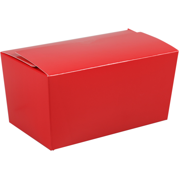 Ballotin red 500g 132x76x70mm – cardboard with PP – gold interior – tuck-in closure – 25 pcs