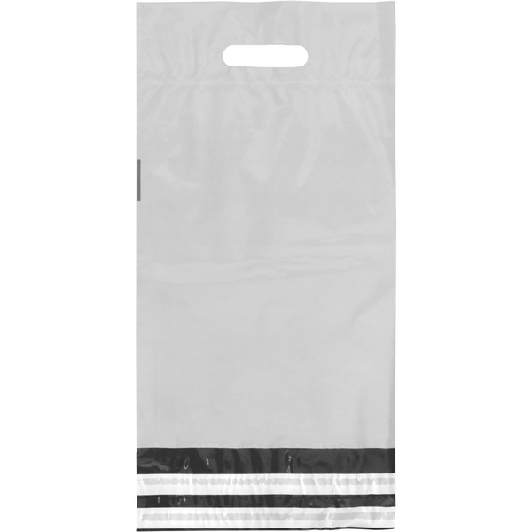 LDPE recycle verzendzak met handgreep en retourstrip 25x35+8cm – webshopzak – 250 stuks