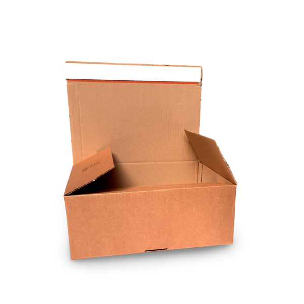 Autolock doos MK50 bruin – 345x256x130mm met automatische bodem en plakstrip (10 stuks)