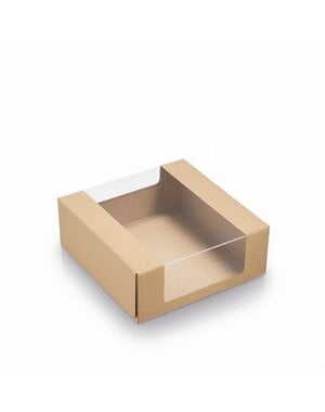  Kraft/PLA pastry box with window 110x110x40mm (25 pcs)