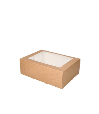 Kraft pastry box with window 260x200x90mm (50 pcs)