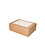 Kraft gebaksdoos met venster 260x200x90mm – 6 punts geplakt gebakdoos (50 stuks)