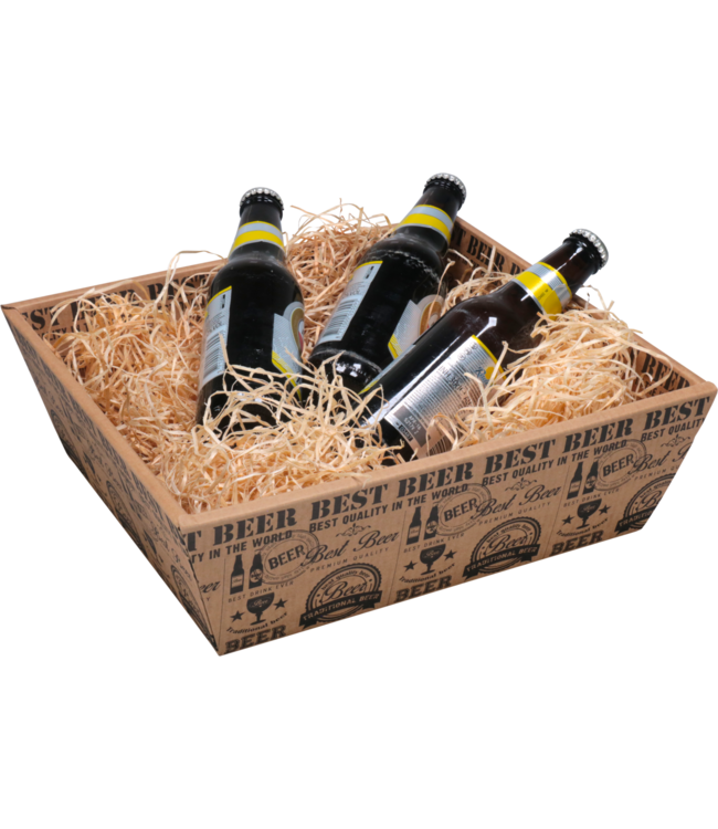 Best Beer beer basket 31x29x10cm FSC – cardboard gift tray for beer and presents – 1 pc