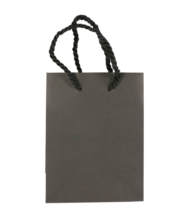 Luxury black gift bag with cord 11x6.5x14.5cm FSC – sturdy cardboard carrier bag (25 pcs)