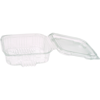 Saladebak met vaste deksel RPET 375ml, 150 stuks (incl. toeslagen)