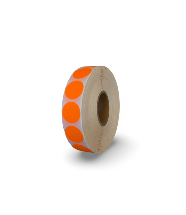 Fluorescent Round Labels Ø25mm on Roll – 2000 pcs