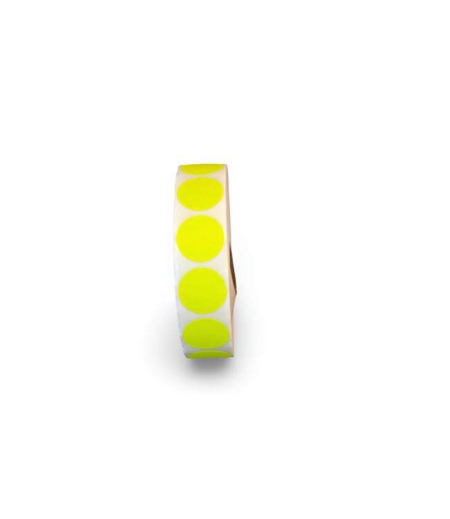 Fluorescent Round Labels Ø25mm on Roll – 2000 pcs