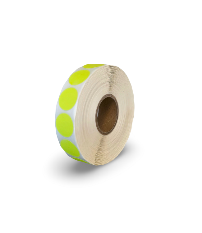 Fluorescent Round Labels Ø25mm on Roll – 2000 pcs