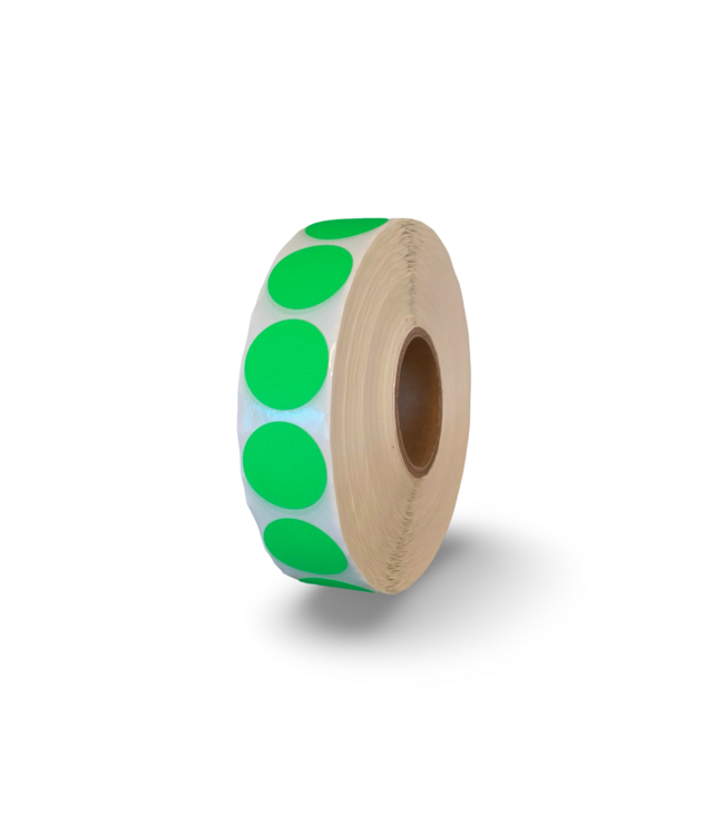 Fluorescent Round Labels Ø25mm on Roll – 2000 pcs