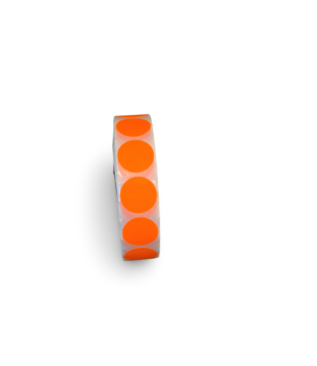 Fluorescent Round Labels Ø25mm on Roll – 2000 pcs