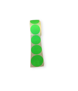Fluorescent Green Round Labels 50mm, 500 pcs