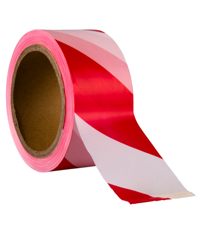 Afzetlint wit/rood 50mm x 100 meter