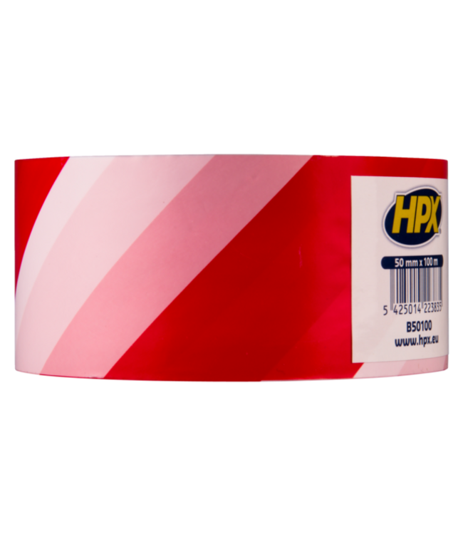 Afzetlint wit/rood 50mm x 100 meter