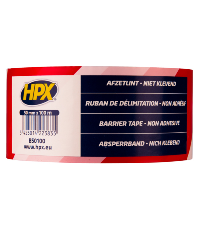 Afzetlint wit/rood 50mm x 100 meter