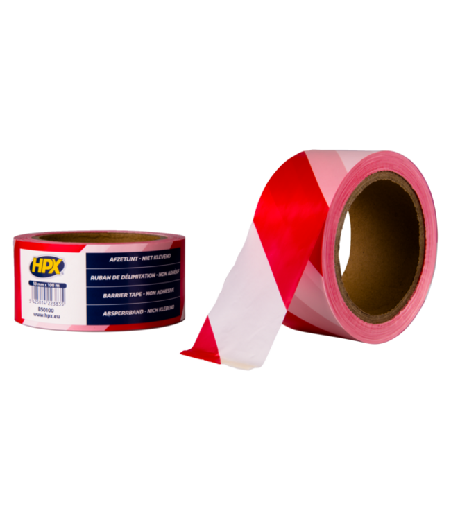 Afzetlint wit/rood 50mm x 100 meter