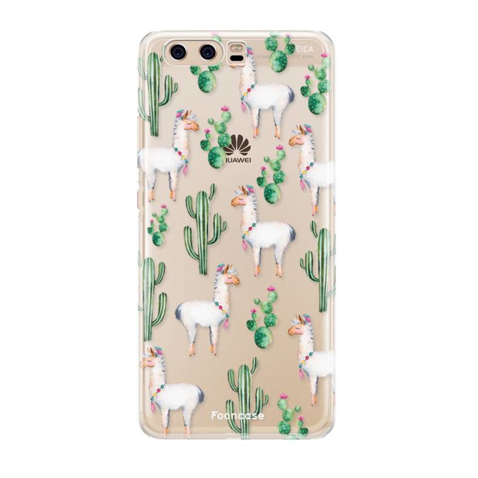 FOONCASE Fooncase Hoesje Geschikt voor Huawei P10 - Shockproof Case - Back Cover / Soft Case - Alpaca / Lama