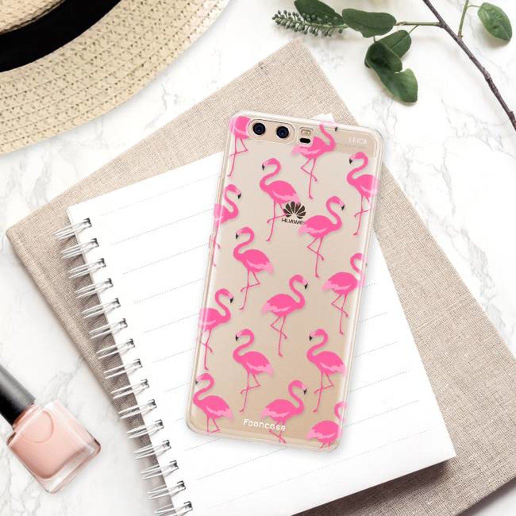 FOONCASE Huawei P10 hoesje TPU Soft Case - Back Cover - Flamingo