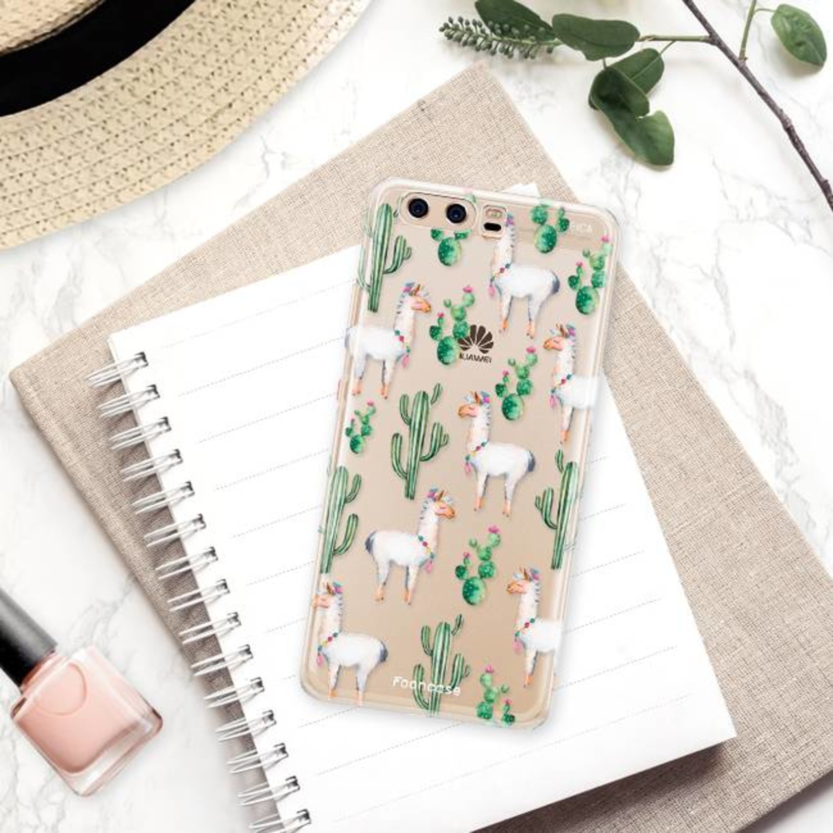 FOONCASE Fooncase Hoesje Geschikt voor Huawei P10 - Shockproof Case - Back Cover / Soft Case - Alpaca / Lama