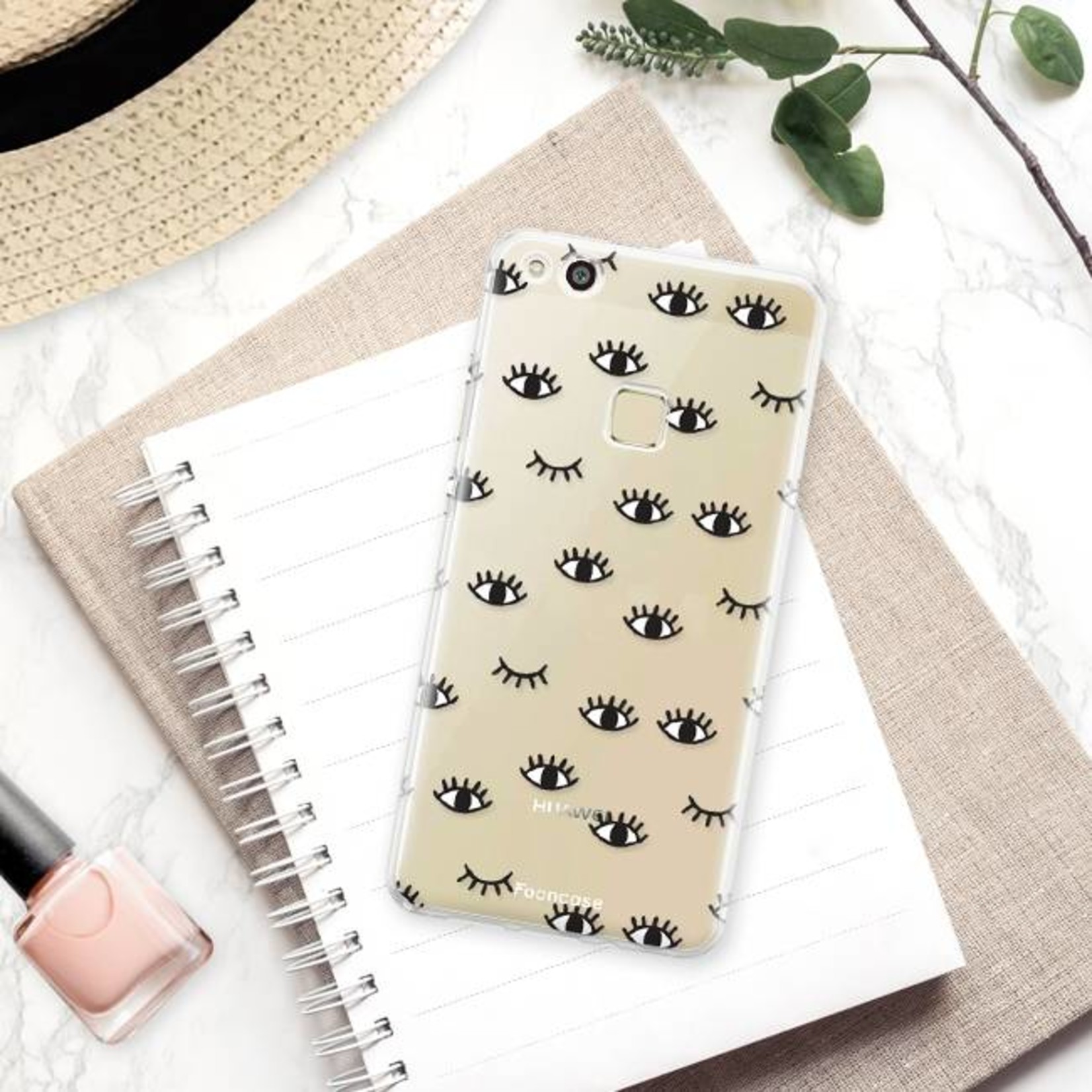 FOONCASE Fooncase Hoesje Geschikt voor Huawei P10 Lite - Shockproof Case - Back Cover / Soft Case - Eyes / Ogen