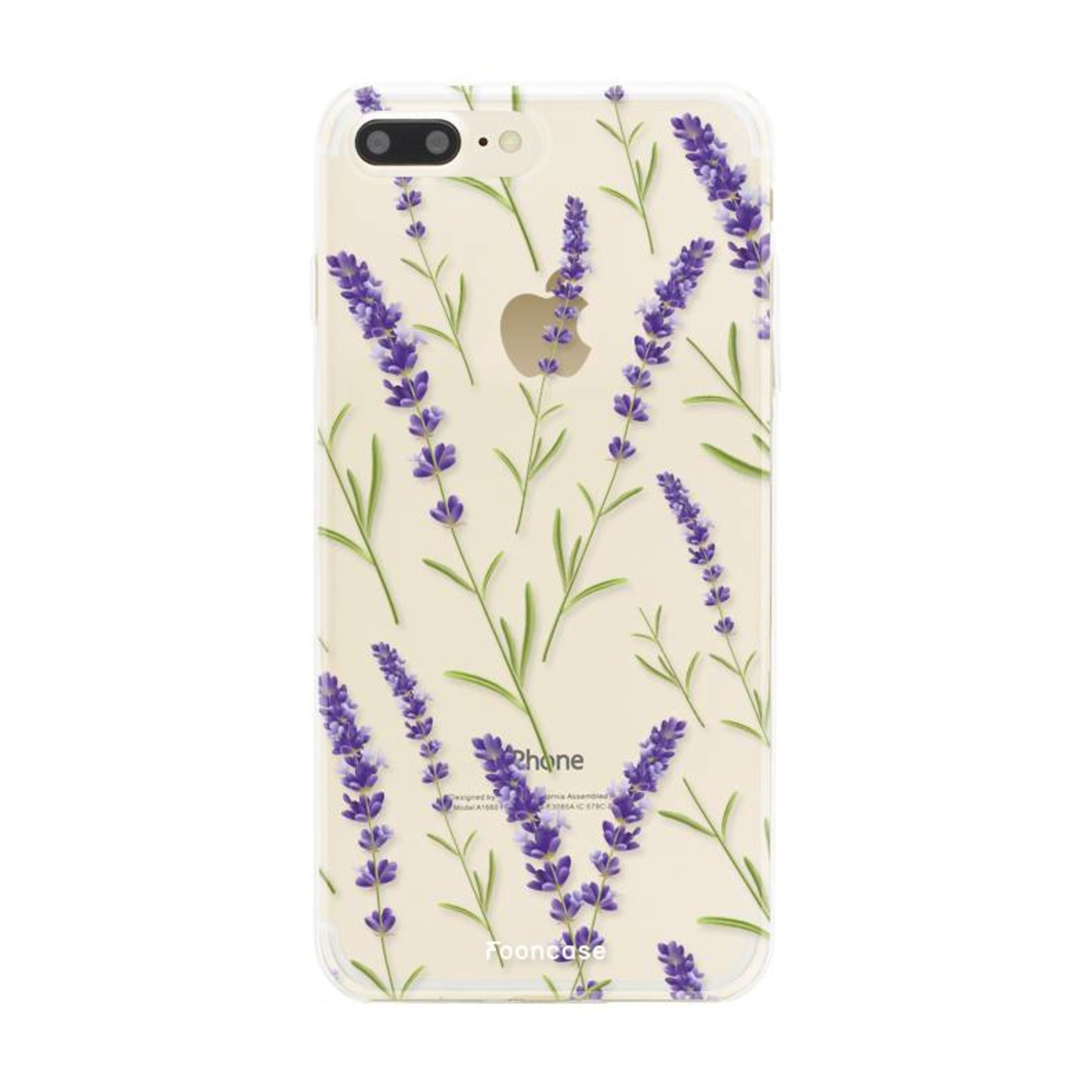 FOONCASE iPhone 7 Plus hoesje TPU Soft Case - Back Cover - Purple Flower / Paarse bloemen