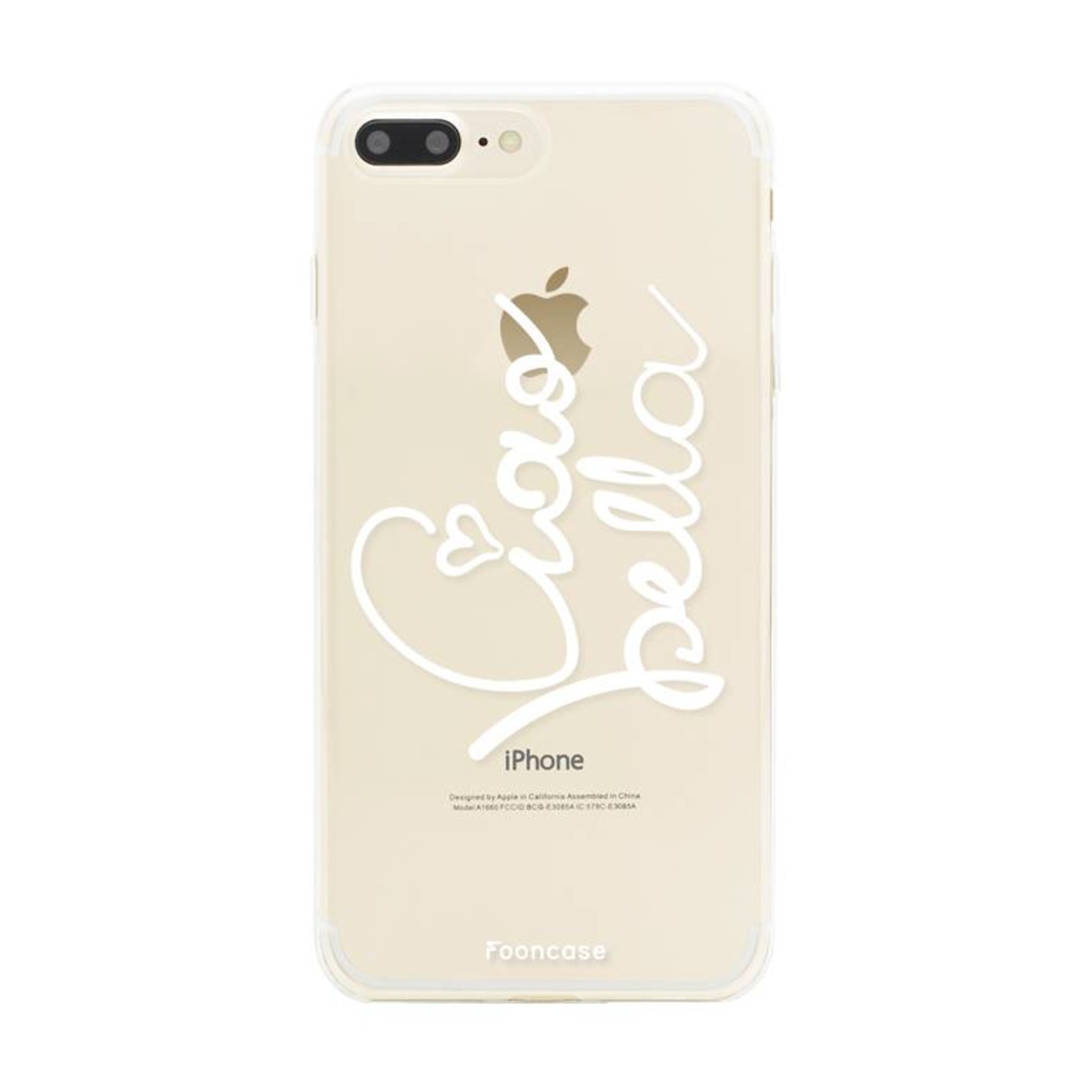 FOONCASE Fooncase Hoesje Geschikt voor iPhone 8 Plus - Shockproof Case - Back Cover / Soft Case - Ciao Bella!
