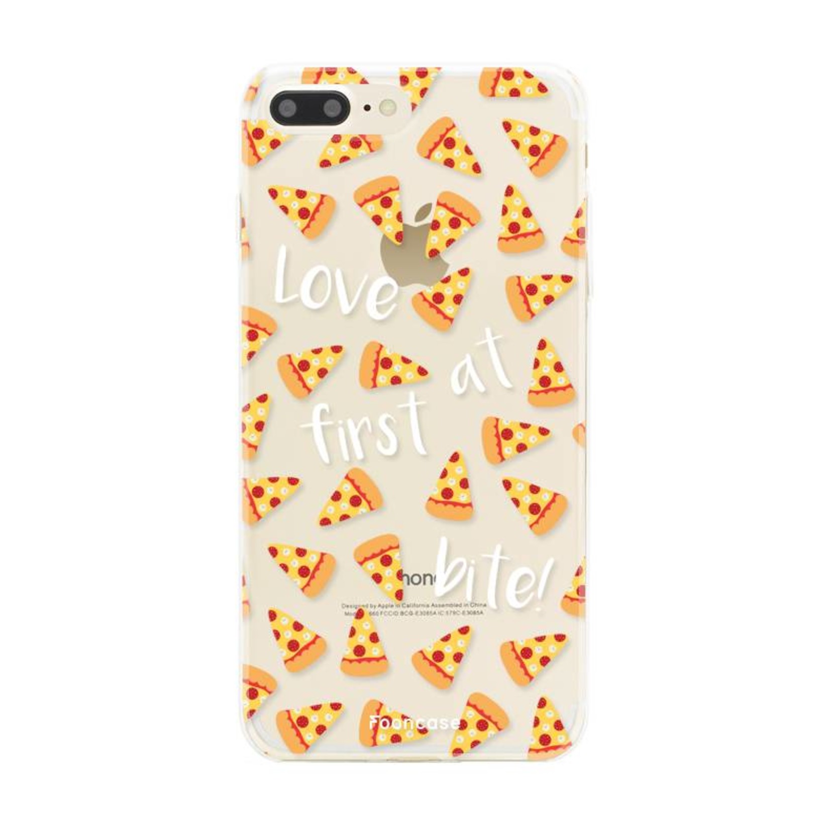 FOONCASE Fooncase Hoesje Geschikt voor iPhone 8 Plus - Shockproof Case - Back Cover / Soft Case - Pizza